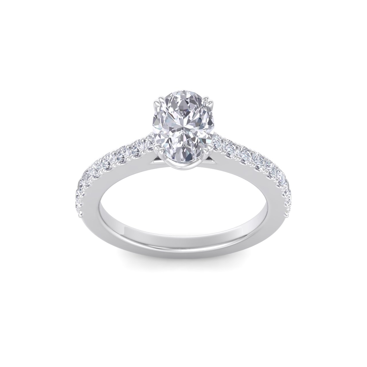 Oval Setting Solitaire Engagement Ring - LDCVD-ER-1002