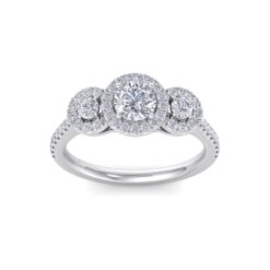 Round Setting Halo Engagement Ring - LDCVD-ER-1010