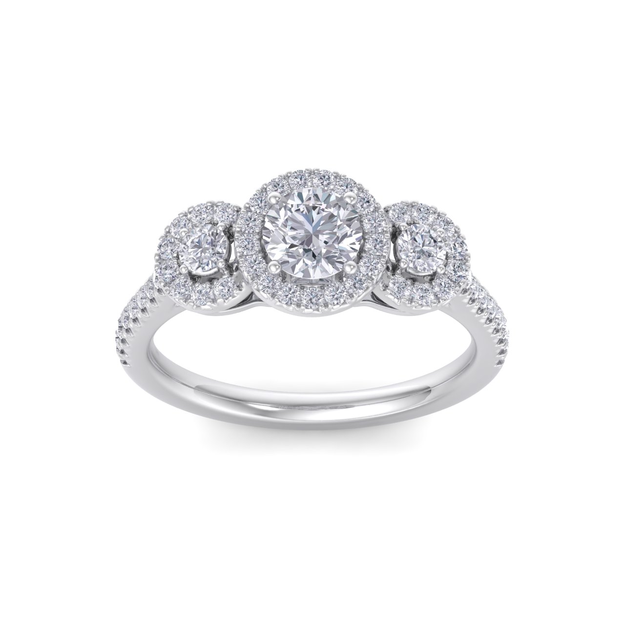 Round Setting Halo Engagement Ring - LDCVD-ER-1010