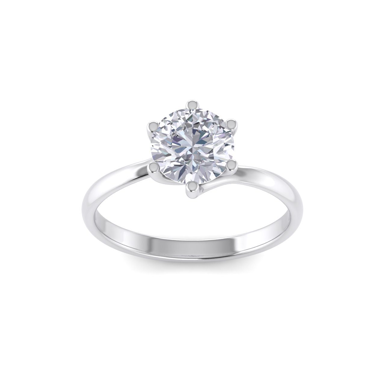 Round Setting Solitaire Engagement Ring - LDCVD-ER-1013