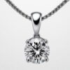 1 Ct Round FG VS Lab Grown Diamond 14kt White Gold  Solitaire Pendant Necklace