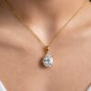 2 Ct Pear FG VS Lab Grown Diamond 14kt Yellow Gold  Solitaire Pendant Necklace