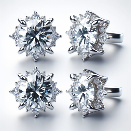 2.5 Ct Round FG VS2 Lab Grown Diamond 14kt White Gold  Solitaire stud Earrings