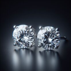 2 Ct Round FG VS2 Lab Grown Diamond 14kt White Gold  Solitaire stud Earrings