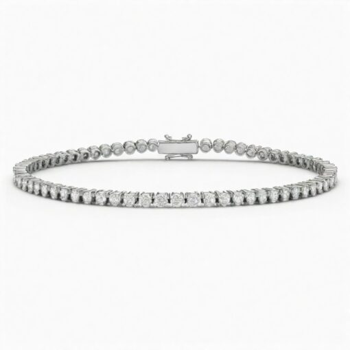 5 Ct Round FG VS2 Lab Grown Diamond 14KT White Gold  Tennis Bracelet