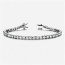 7 Ct Round FG VS2 Lab Grown Diamond 14KT White Gold  Tennis Bracelet