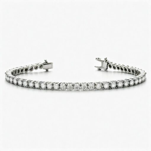 12 Ct Round FG VS2 Lab Grown Diamond 14KT White Gold  Tennis Bracelet