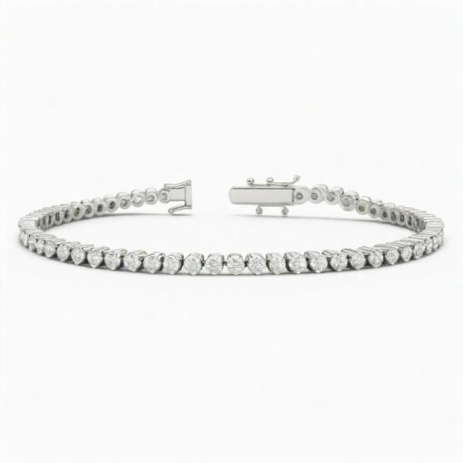15 Ct Round FG VS2 Lab Grown Diamond 14KT White Gold  Tennis Bracelet