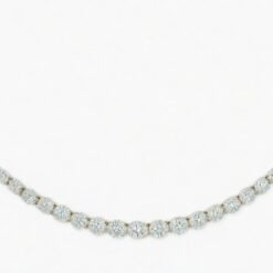 7 Ct Round FG VS2 Lab Grown Diamond 14kt Yellow Gold  Tennis Necklaces