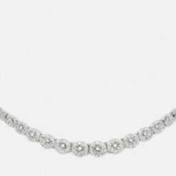 7 Ct Round FG VS2 Lab Grown Diamond 14kt White Gold  Tennis Necklaces