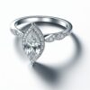 2.5 Ct Round & Marquise FG VS2 Lab Grown Diamond 14kt White Gold  Solitaire Ring