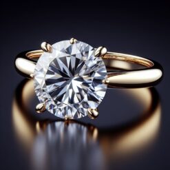3 Ct Round FG VS2 Lab Grown Diamond 14kt Yellow Gold  Solitaire Ring