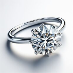 3 Ct Round FG VS2 Lab Grown Diamond 14kt White Gold  Solitaire Ring