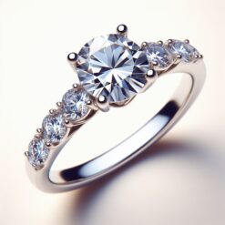 4 Ct Round FG VS2 Lab Grown Diamond 14kt White Gold  Solitaire Ring
