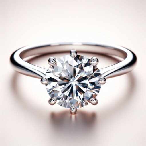 2.5 Ct Round FG VS2 Lab Grown Diamond 14kt White Gold  Solitaire Ring