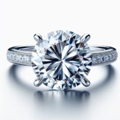 2.5 Ct Round FG VS2 Lab Grown Diamond 14kt White Gold  Solitaire Ring