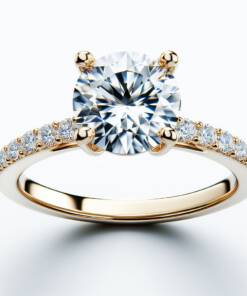 1.5 Ct Round GH VS2 Lab Grown Diamond 14KT Yellow Gold  Solitaire Ring