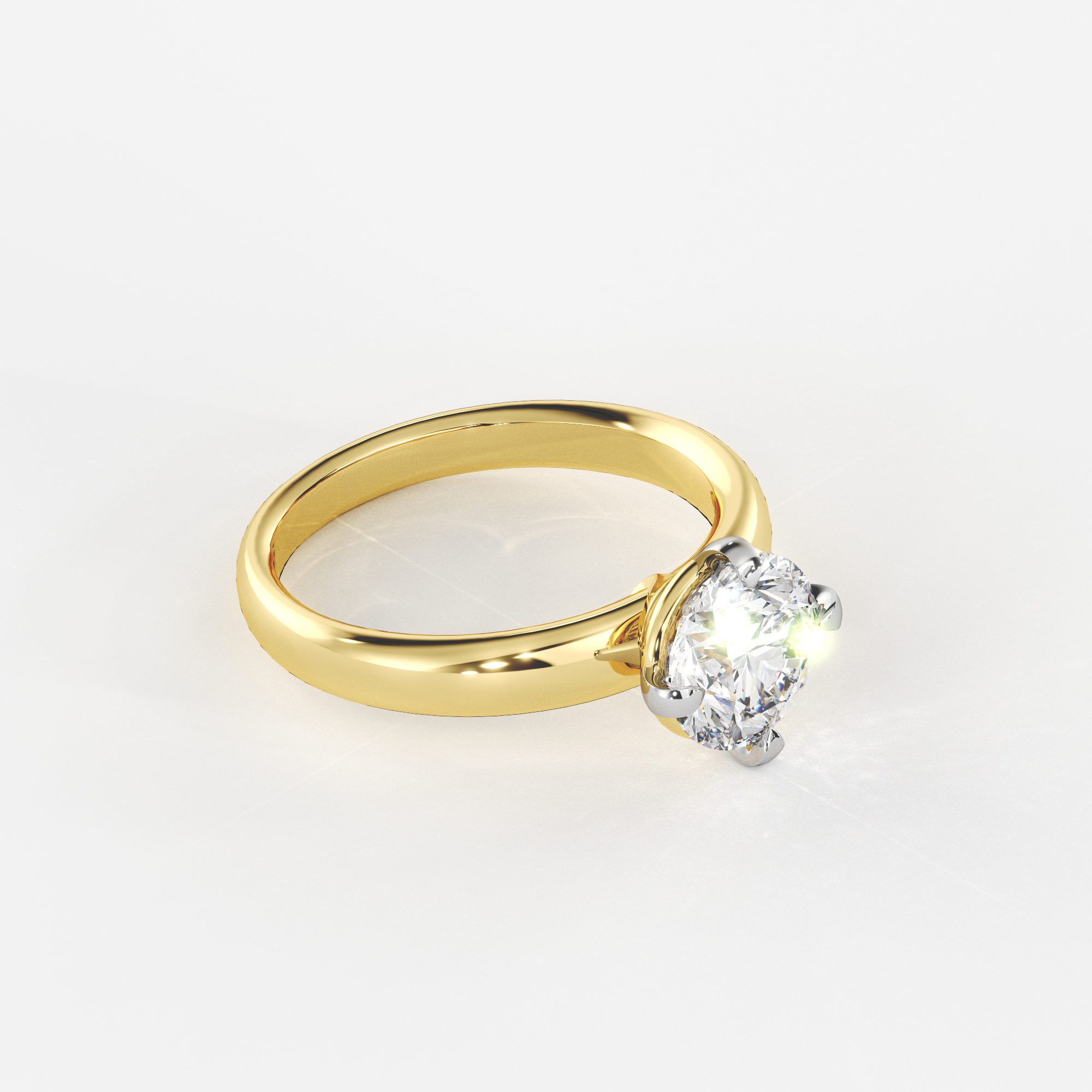Round Setting Solitaire Engagement Ring - LDCVD-LR-1 - Image 2