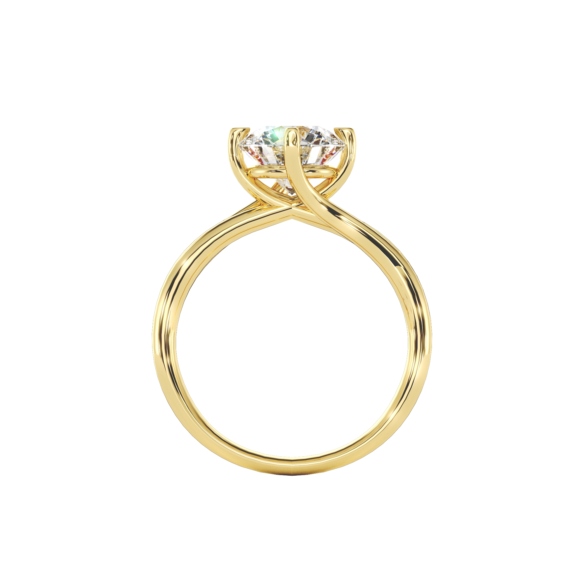 Round Setting Solitaire Engagement Ring - LDCVD-LR-3 - Image 6