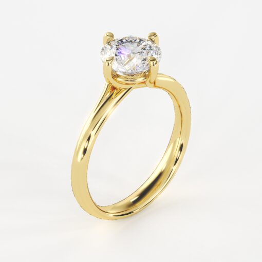 Round Setting Solitaire Engagement Ring - LDCVD-LR-3 - Image 5
