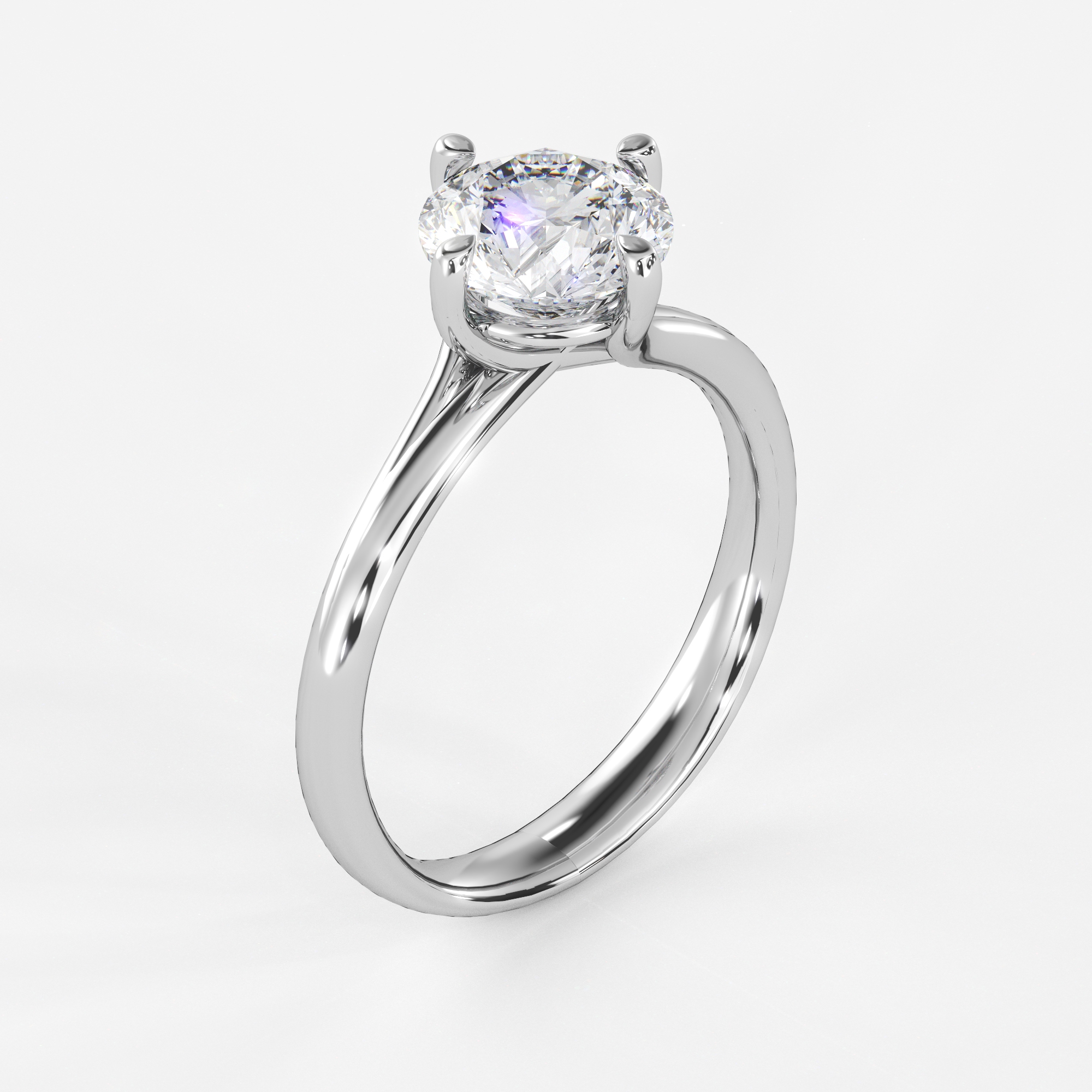 Round Setting Solitaire Engagement Ring - LDCVD-LR-3 - Image 3