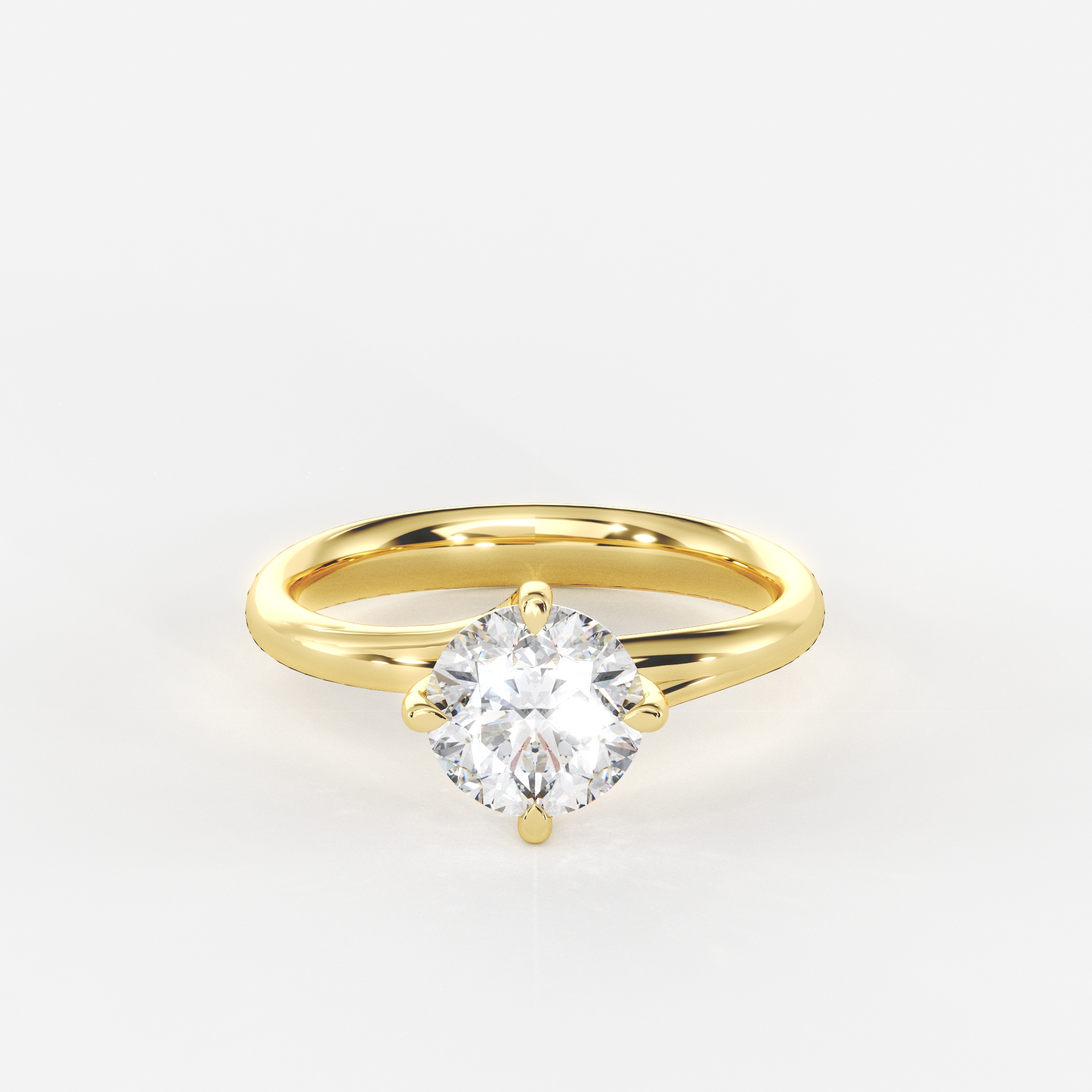Round Setting Solitaire Engagement Ring - LDCVD-LR-3