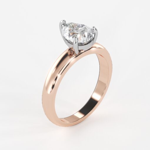 Pear Setting Solitaire Engagement Ring - LDCVD-LR-5 - Image 5