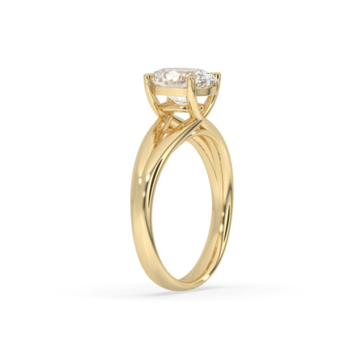 Oval Setting Solitaire Engagement Ring - LDCVD-LR-8 - Image 3