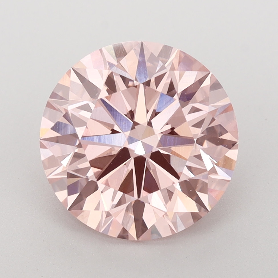Round Fancy Intense Pink VS1 Lab Grown Diamond - A4-137