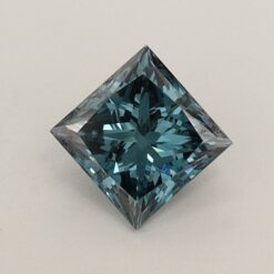 0.5 CT Princess Fancy Vivid Greenish Blue VS1 Lab Grown Diamond - B-1A