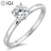 IGL Certified 1 Ct Round GH VS2 Lab Grown Diamond 14KT White Gold  Solitaire Engagement Ring