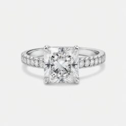 Asscher Diamond Bands 0.5 Carat Engagement Ring - LDAA001