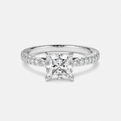 Asscher Diamond Bands 0.5 Carat Engagement Ring - LDAA006