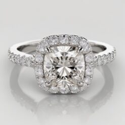 Cushion Diamond Bands 1 Carat Engagement Ring - LDAC006