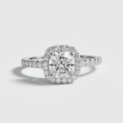 Cushion Diamond Bands 1 Carat Engagement Ring - LDAC009
