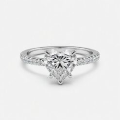 Heart Diamond Bands 0.5 Carat Engagement Ring - LDAH0010