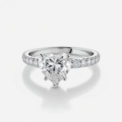 Heart Diamond Bands 1 Carat Engagement Ring - LDAH003