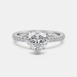 Heart Diamond Bands 0.5 Carat Engagement Ring - LDAH006