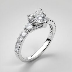 Heart Diamond Bands 1 Carat Engagement Ring - LDAH009