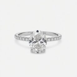 Oval Diamond Bands 0.5 Carat Engagement Ring - LDAO003