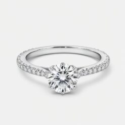Round Diamond Bands 0.65 Carat Engagement Ring - LDAR006