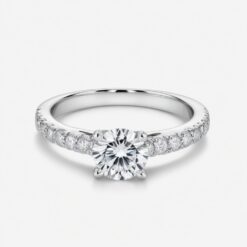 Round Diamond Bands 1 Carat Engagement Ring - LDAR007