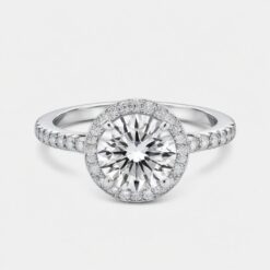 Round Diamond Bands 1 Carat Engagement Ring - LDAR008
