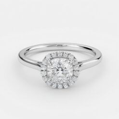 Cushion Halo 0.27 Carat Diamond Solid Gold Engagement Ring - LDHC0011
