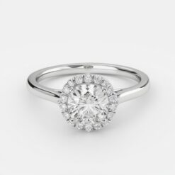 Cushion Halo 0.27 Carat Diamond Solid Gold Engagement Ring - LDHC002