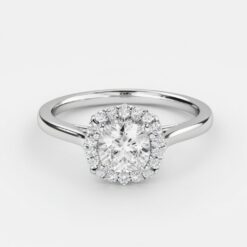 Cushion Halo 0.24 Carat Diamond Solid Gold Engagement Ring - LDHC007