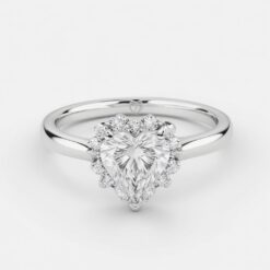 Heart Halo 0.225 Carat Diamond Solid Gold Engagement Ring - LDHH0010