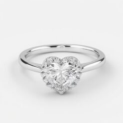 Heart Halo 0.27 Carat Diamond Solid Gold Engagement Ring - LDHH0011