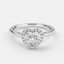 Heart Halo 0.27 Carat Diamond Solid Gold Engagement Ring - LDHH003