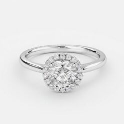 Heart Halo 0.27 Carat Diamond Solid Gold Engagement Ring - LDHH004